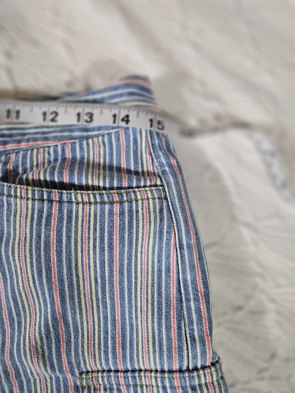 Liz Claiborne Multicolor Striped Casual Denim Shorts Size 8 - Picture 5 of 9